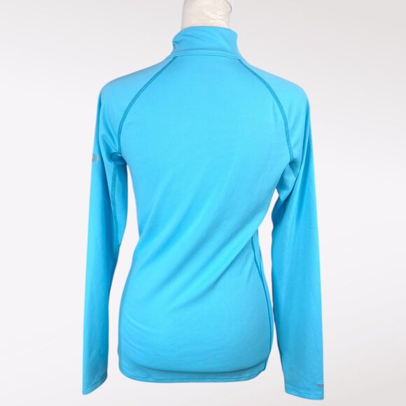 Eastern Mountain Sports Quarter Zip Pullover Aqua Blue Long Sleeve Top Small - Picture 5 of 9